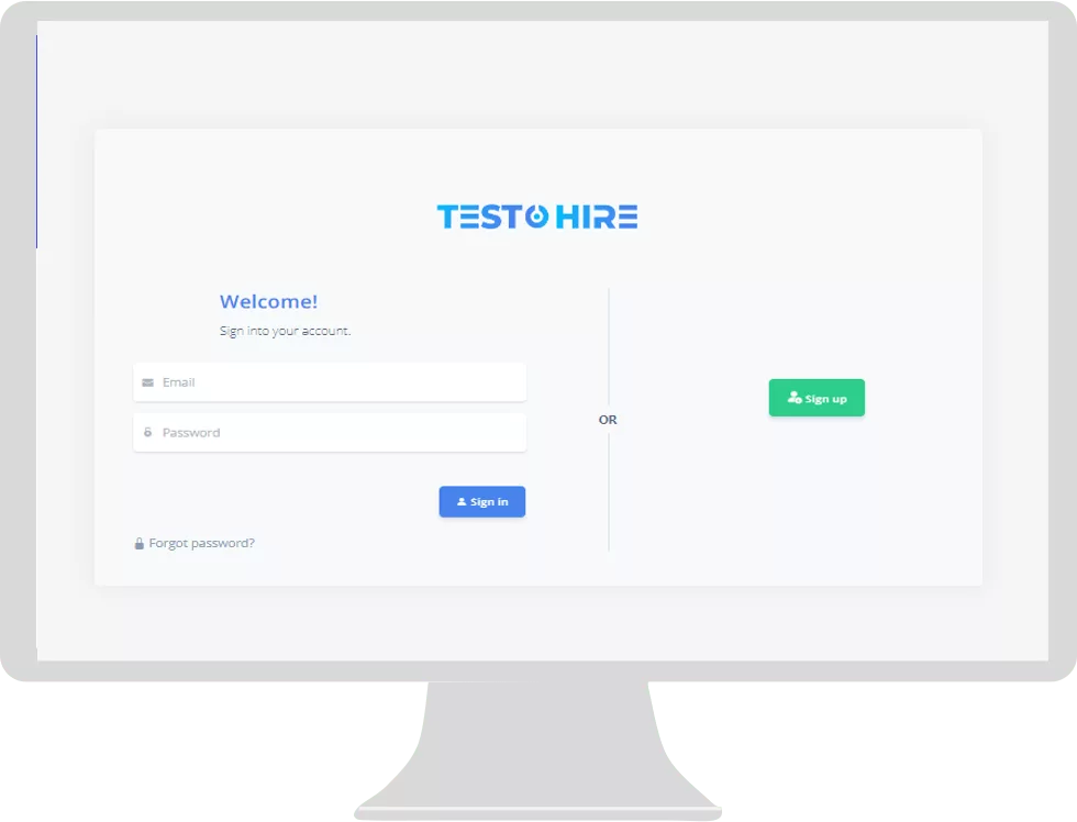 TestoHire login page